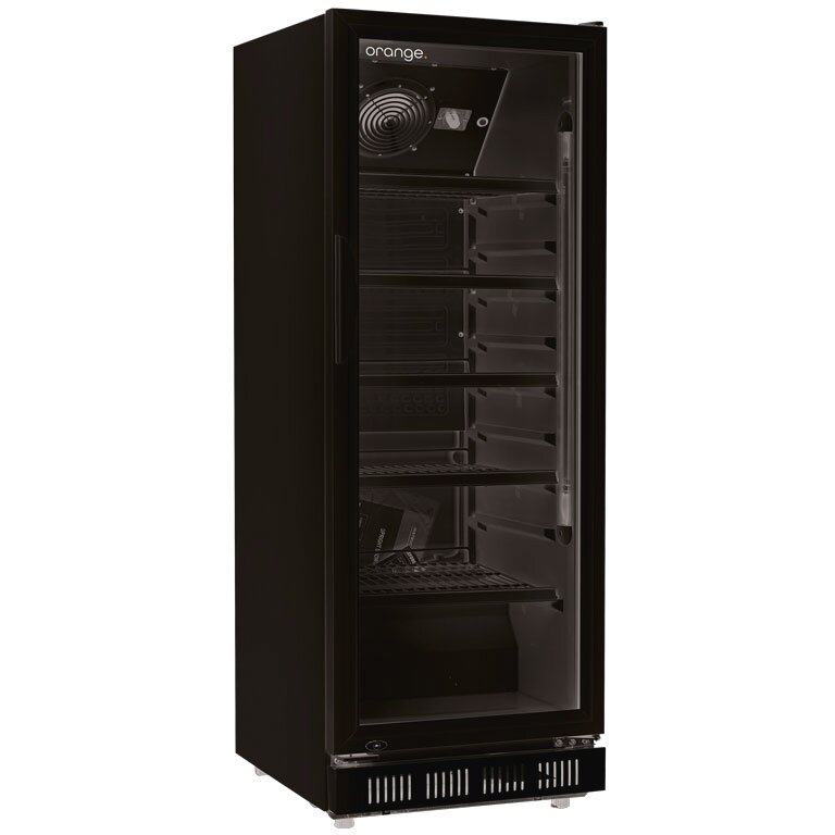 Glastürkühlschrank 230 l, komplett schwarz